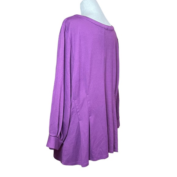 Eloquii Casual Pullover Flowy Blouse Balloon Sleeves Purple Womens Plus‎ Size 20 - Picture 5 of 12